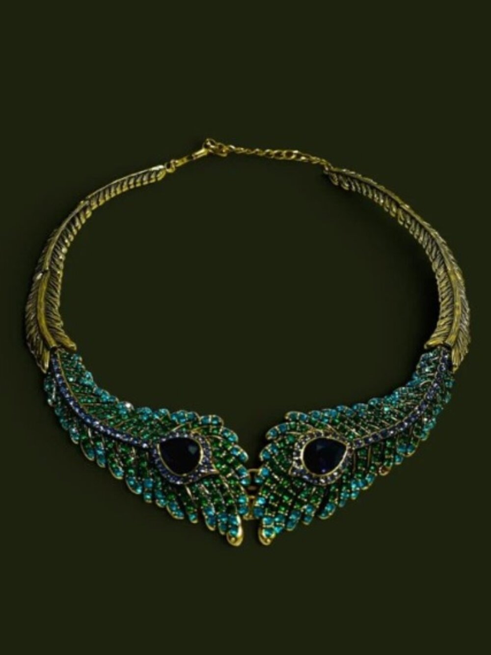 Stunning Multicolor Crystal Peacock Collar Necklace, Off Park Collection, JTV